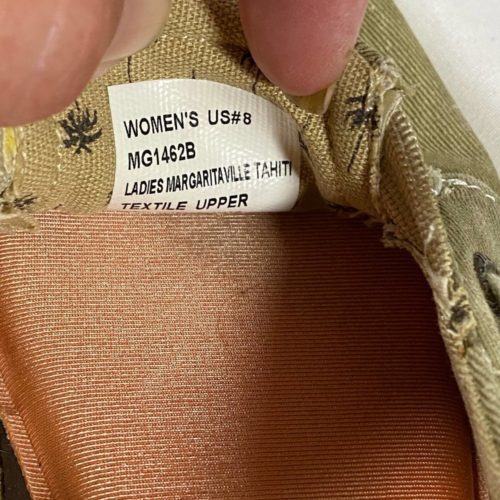 Margaritaville Soles Of The Tropics Womens 8 Canvas Boat Shoes Olive Army Green - Picture 9 of 10